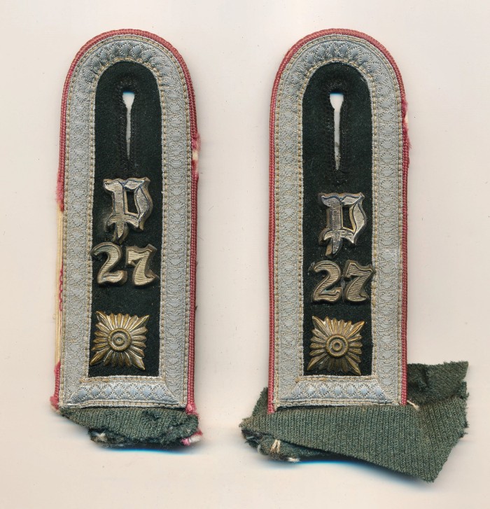 SOLD - Uniform Removed Heer Panzerjäger Regiment 27 Feldwebel Shoulder Boards