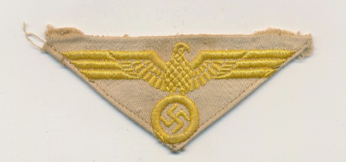 SOLD - Uniform Removed Tropical Kriegsmarine Breast Eagle