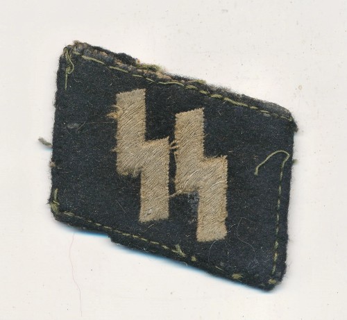 SOLD - Uniform Removed Waffen SS Collar Tab