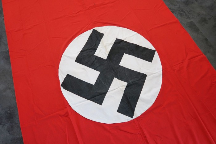 SOLD - Veteran Signed Double Sided NSDAP Banner with maker tag - Image 9
