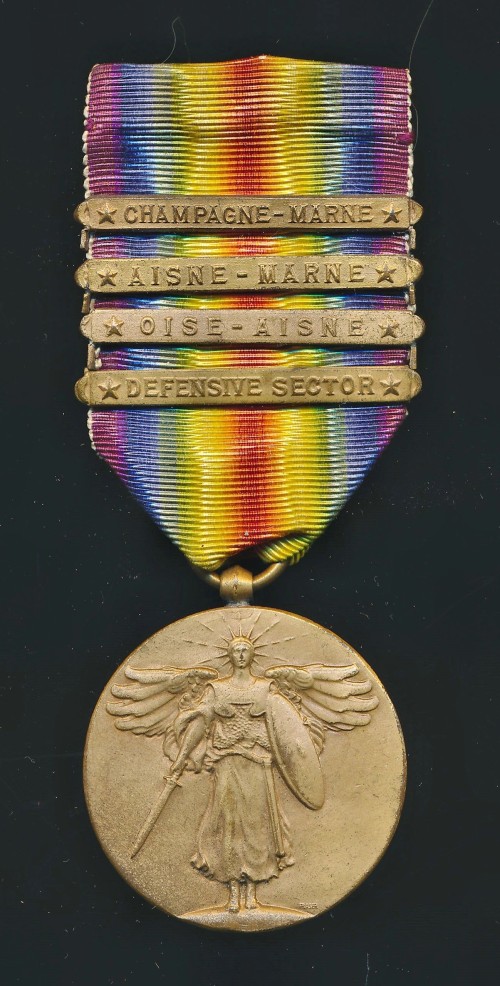 SOLD - WW1 US Victory Medal w/ 4 Campaign Bars