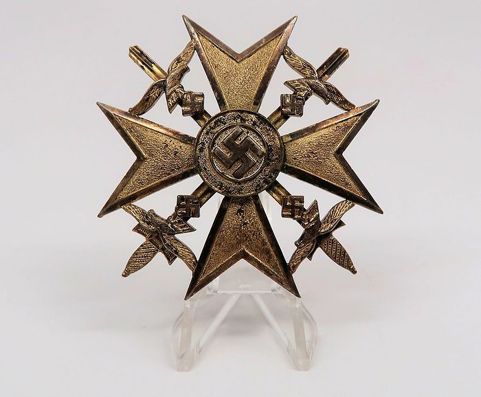 SOLD - WWII German Spanish Cross in GOLD w/ Swords