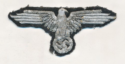 SOLD - Waffen SS Officer Sleeve Eagle in Bullion