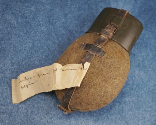 SOLD - Wehrmacht Canteen w/ Vet Capture Note