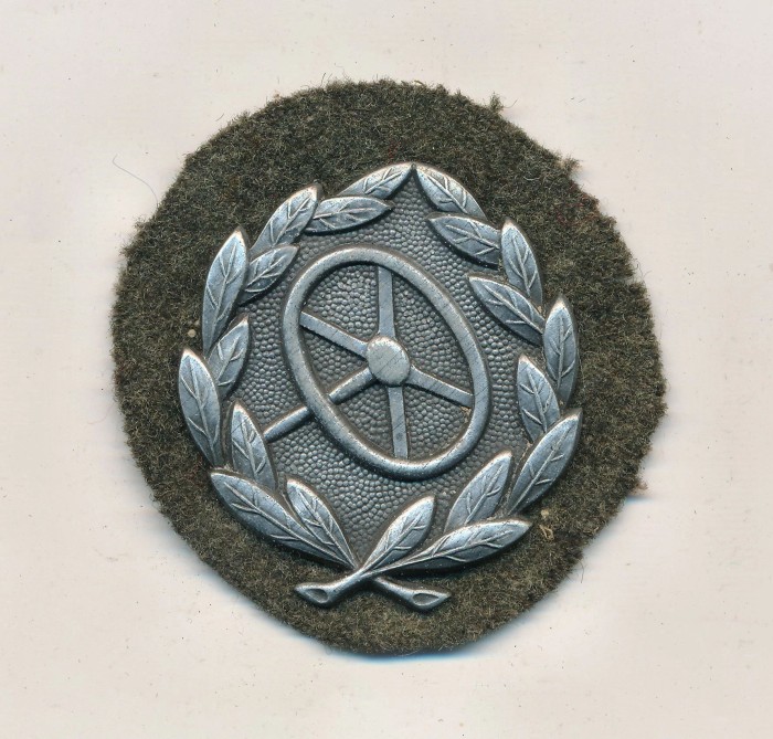 SOLD - Wehrmacht Drivers Proficiency Badge in Silver