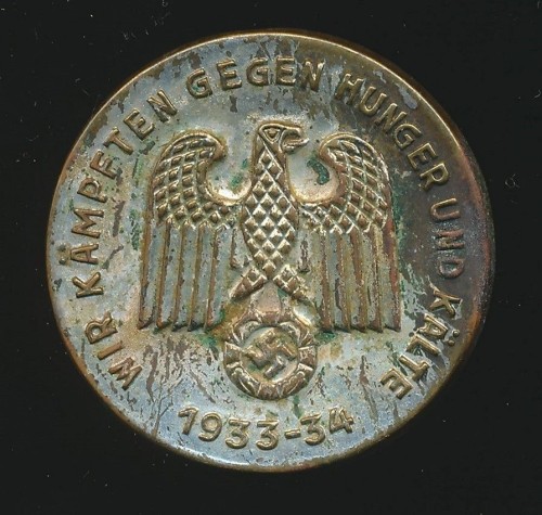 SOLD - Wir Kämpften Gegen Hunger und Kälte 1933-34 Tinnie