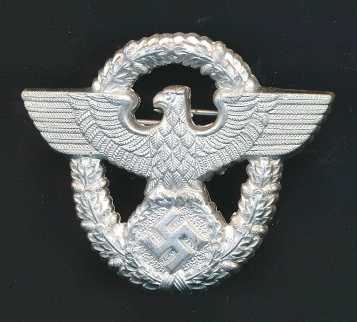 SOLD - aluminum 2nd pattern Polizei cap eagle