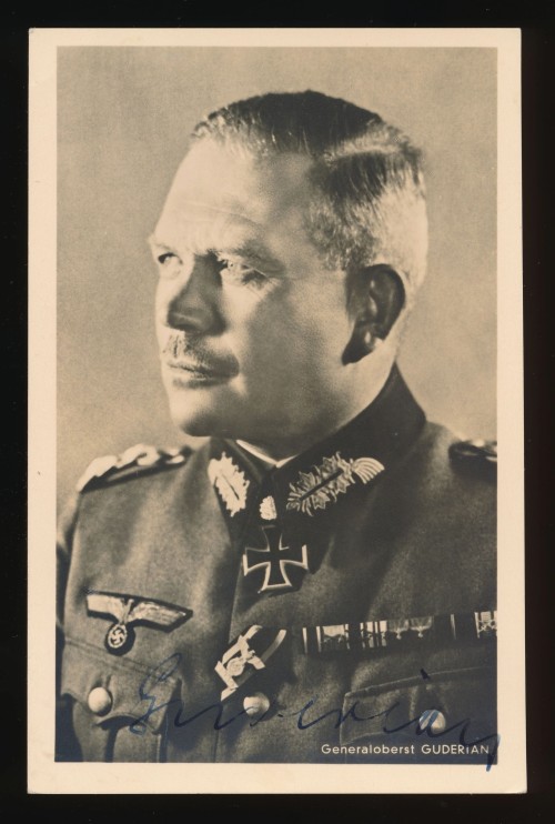 SOLD - authentic signed postcard of Generaloberst Heinz Guderian