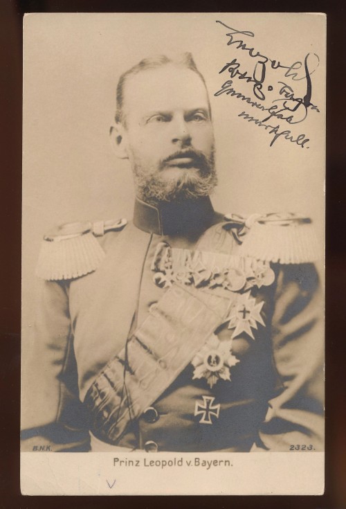 SOLD - authentic signed postcard of WW1 era Prince Leopold of Bavaria