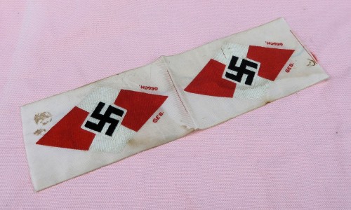 SOLD - bevo PAIR of Hilter Youth diamond insignia