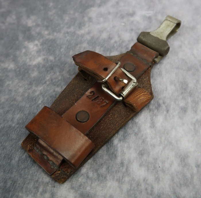 SOLD - brown leather & 1937 dated vertical SA dagger hanger