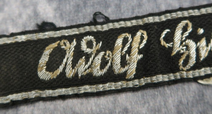 SOLD - combat removed SS LAH officer's cuff title - Image 7