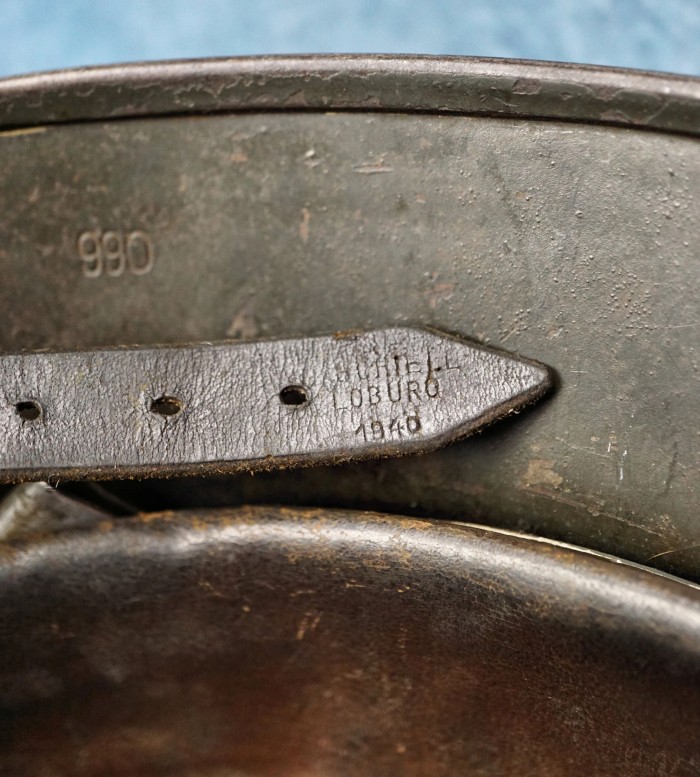 SOLD - combat worn SS M35 double decal helmet w/ VET. PROVENANCE - Image 8