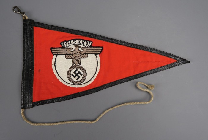 SOLD - double sided NSKK auto pennant w/ rope