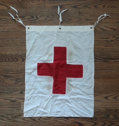 SOLD - double-sided Red Cross hospital tent banner