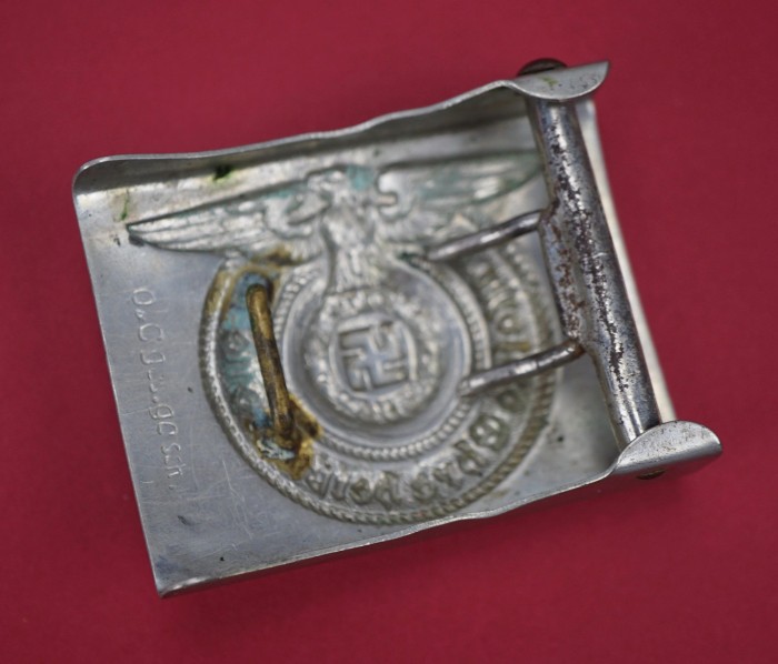 SOLD - early nickel SS enlisted ranks belt buckle - Image 4
