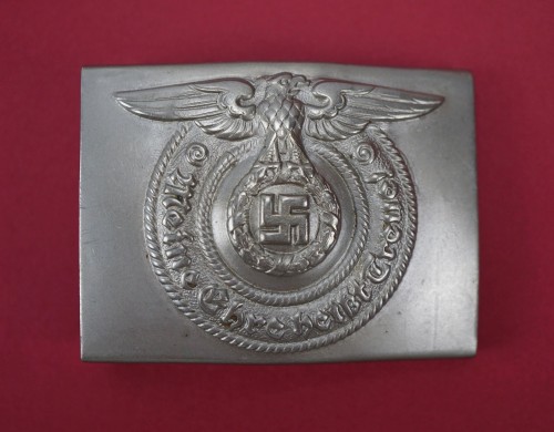 SOLD - early nickel SS enlisted ranks belt buckle