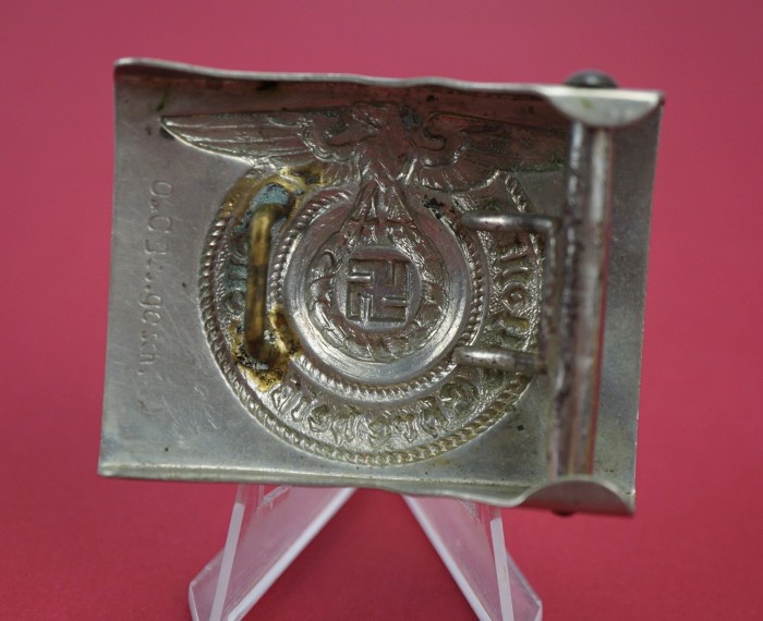 SOLD - early nickel SS enlisted ranks belt buckle - Image 9