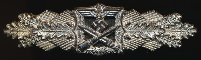 SOLD - first pattern Heer/Waffen-SS "CCC" Close Combat Clasp in silver by JFS