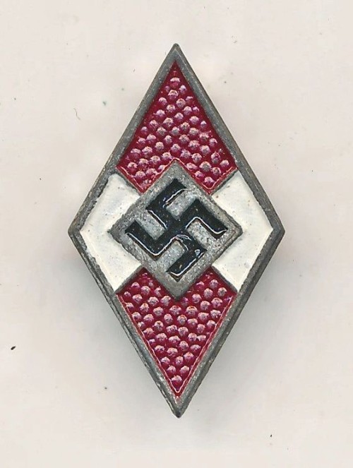 SOLD - painted Hitler Youth membership diamond