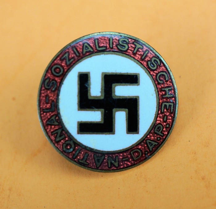 SOLD - pre RZM enamel NSDAP membership pin - small type - Image 2