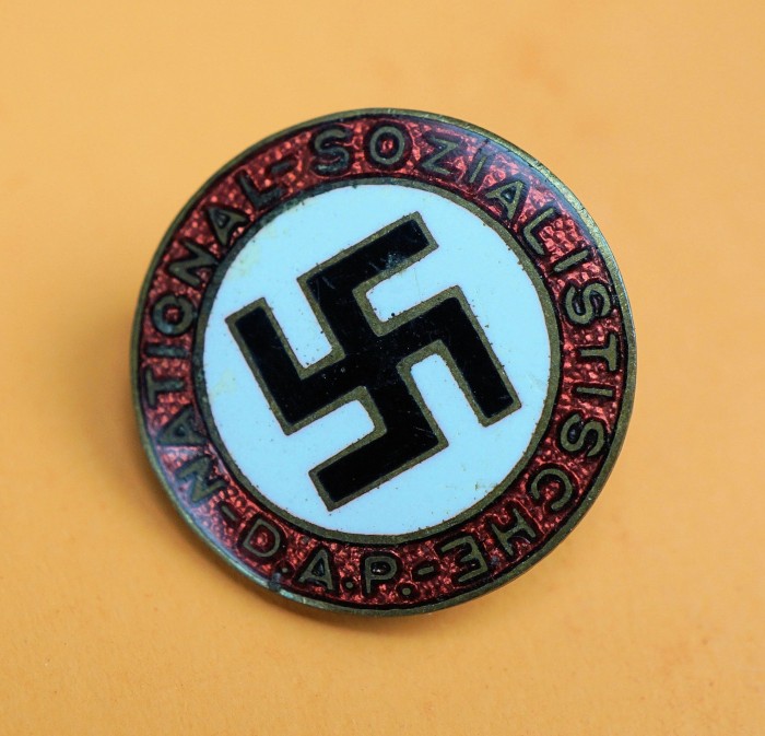 SOLD - pre RZM enamel NSDAP membership pin - small type - Image 3
