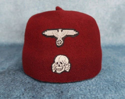 SOLD - red Waffen-SS Handschar division fez