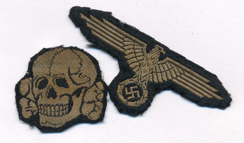 SOLD - removed set of bevo SS cap insignia