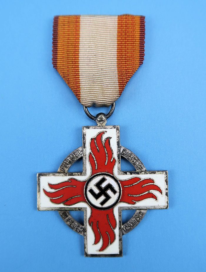 SOLD - silver Fire Brigade decoration