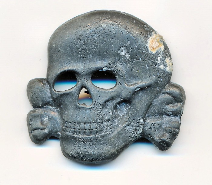 SOLD - zinc SS skull by Assmann