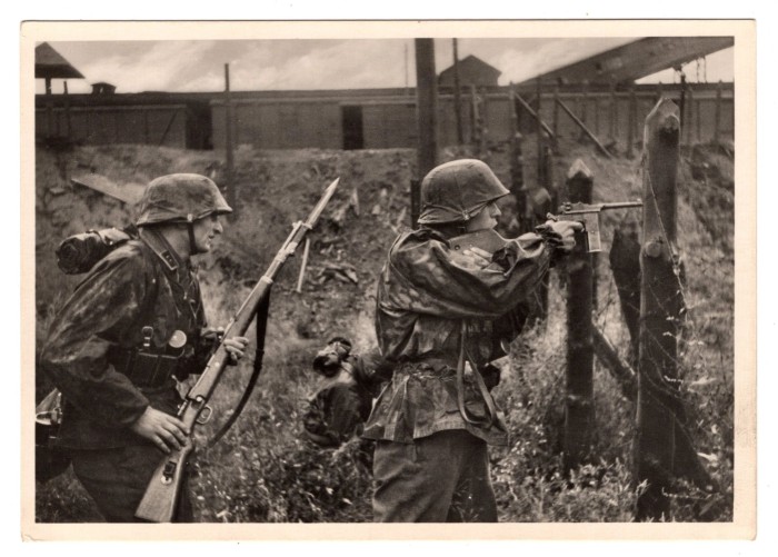 SS Defending Train Station Postcard