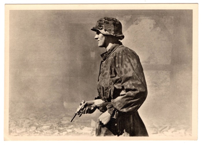 SS Man w/ Luger Postcard