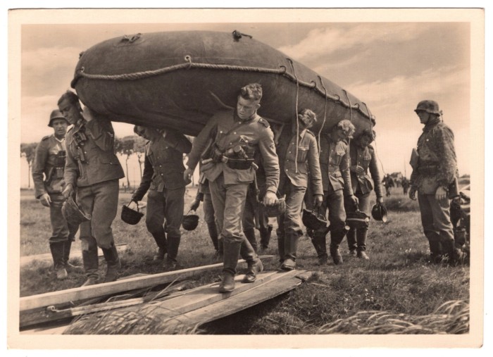 SS Men Carrying Boat Postcard