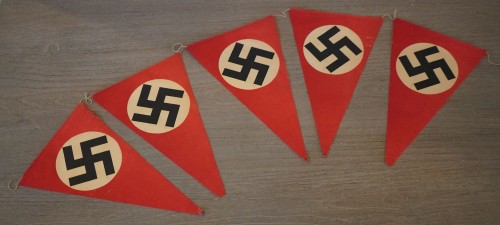 String of 5 Paper NSDAP Flags