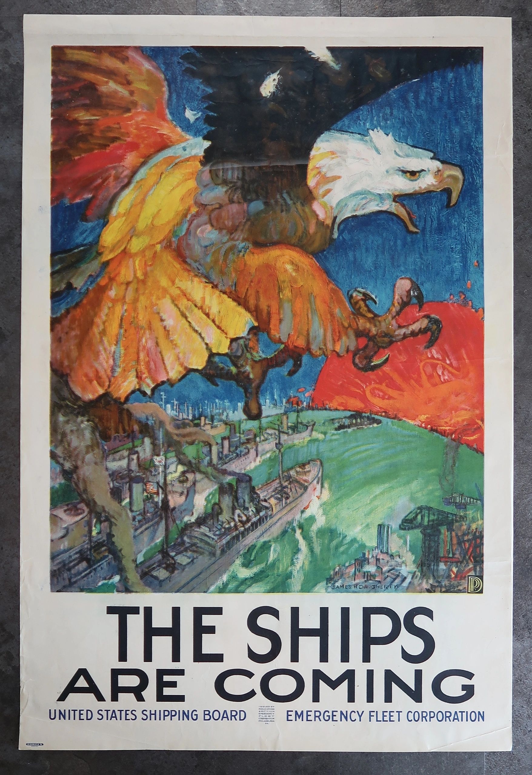 The Ships Are Coming US Shipping Board Emergency Fleet Poster