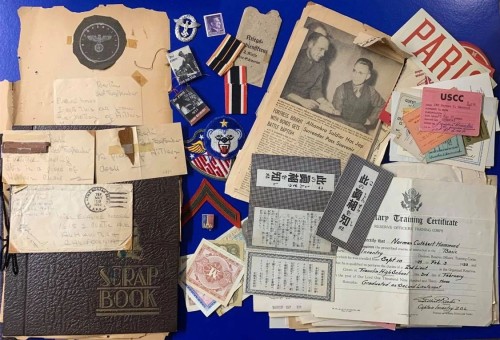 US Scrapbook/Document Grouping w/ Pieces of Adolf Hitler's Desk & Chair