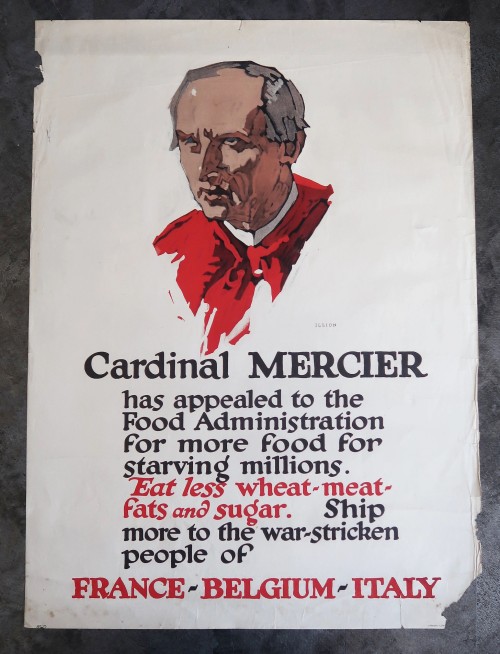 WW1 Cardinal Mercier Food Administration Poster