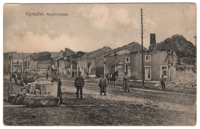 WW1 Destroyed Village of Vignuelles Photo Postcard