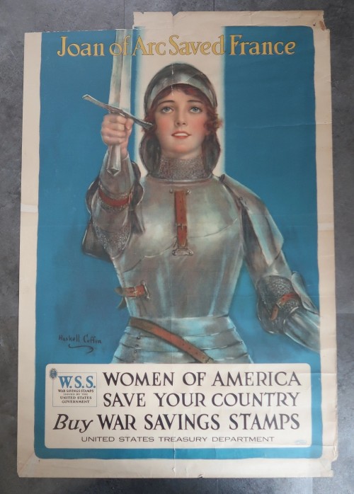 WW1 Joan of Arc Saved France Women Buy War Savings Stamps Poster