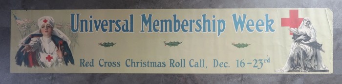 WW1 Red Cross Christmas Roll Call Universal Membership Week Poster