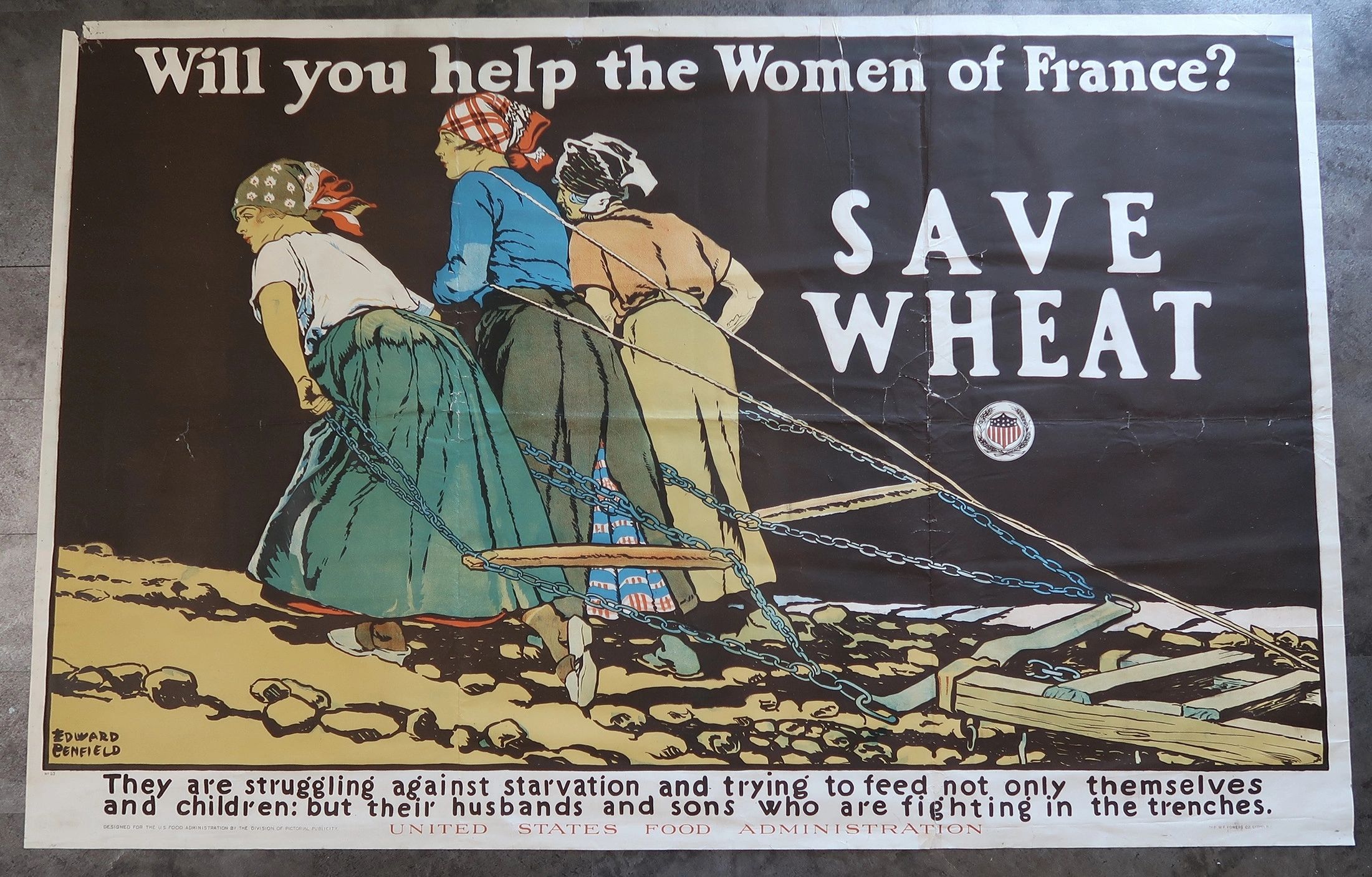 WW1 Will You Help The Women of France Save Wheat Poster