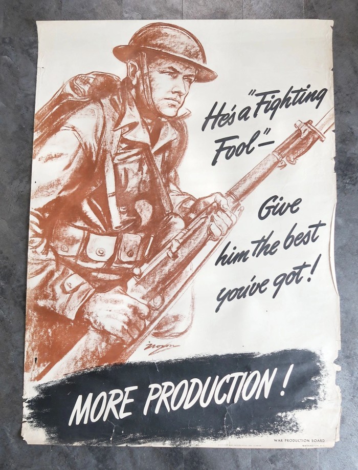 WW2 He's A Fighting Fool Poster