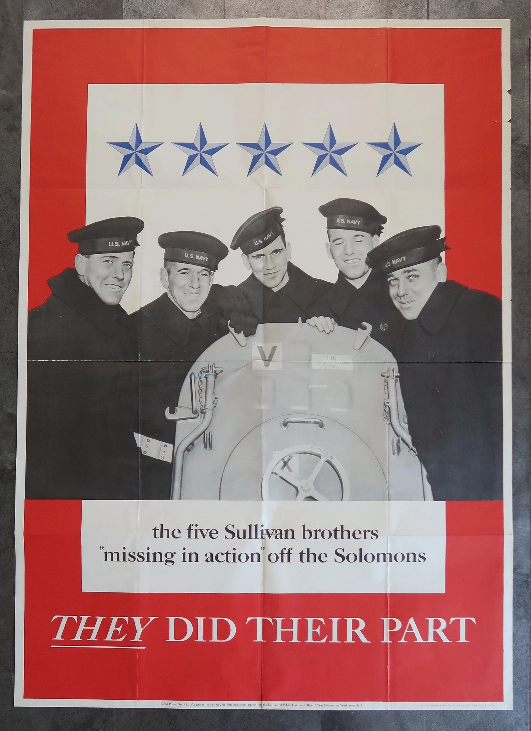 WW2 Sullivan Brothers They Did Their Part Poster