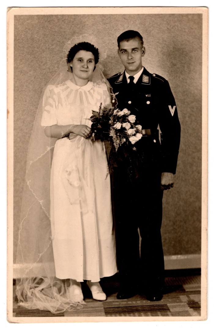 Wedding Studio Portrait of a Luftwaffe Obergefreiter