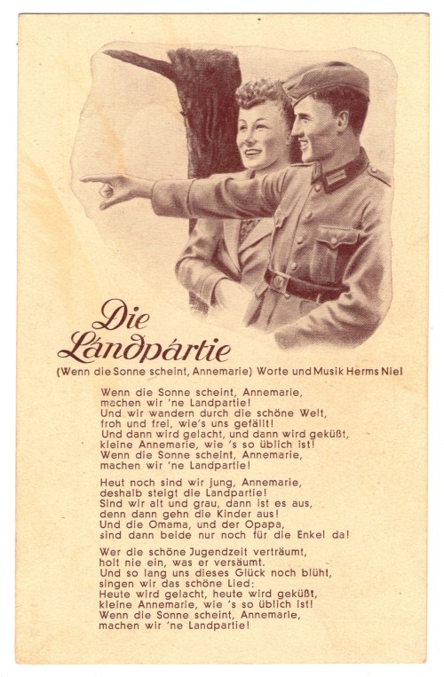 Wehrmacht Die Landpartei Poem Postcard