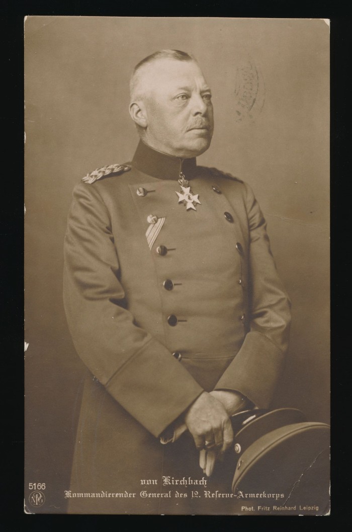 authentic signed postcard of WW1 era General Hans von Kirchbach