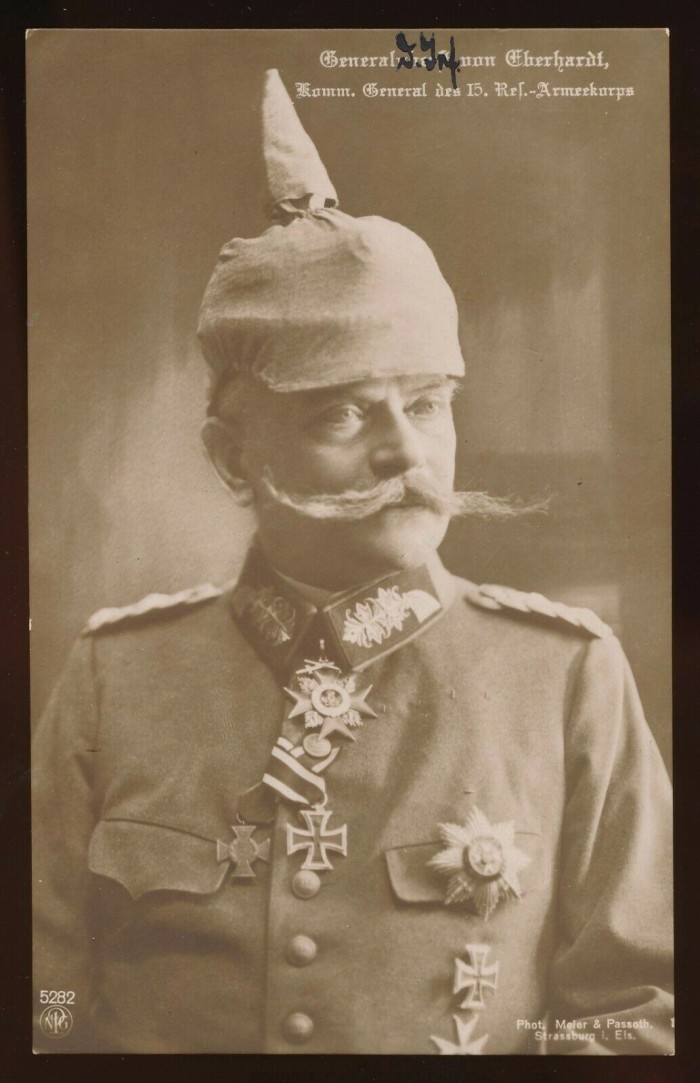 authentic signed postcard of WW1 era General Magnus von Eberhardt