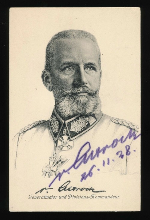 authentic signed postcard of WW1 era Lt. General Constantin Von Altrock