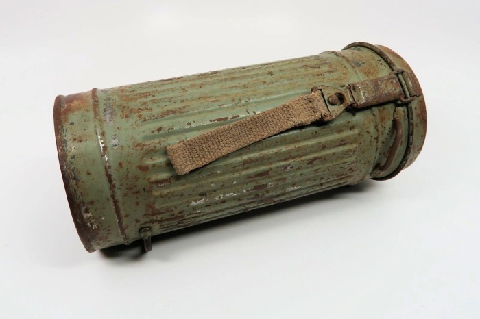 camouflaged Wehrmacht gas mask canister