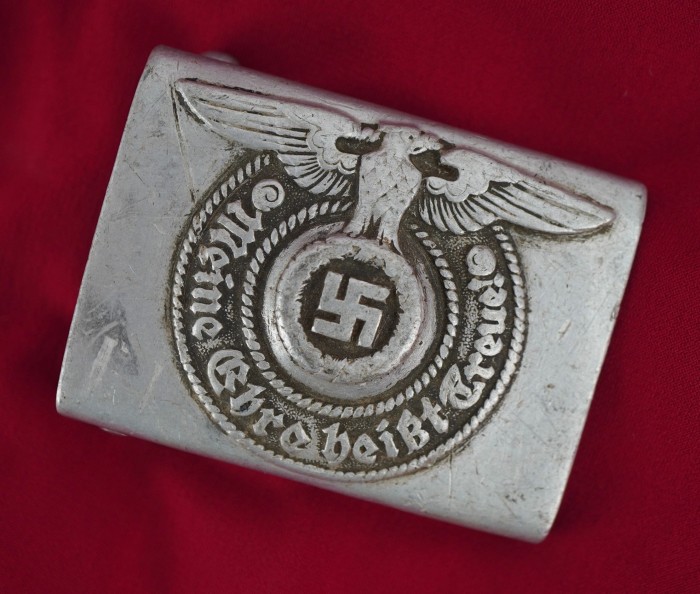 marked SS belt buckle in aluminum